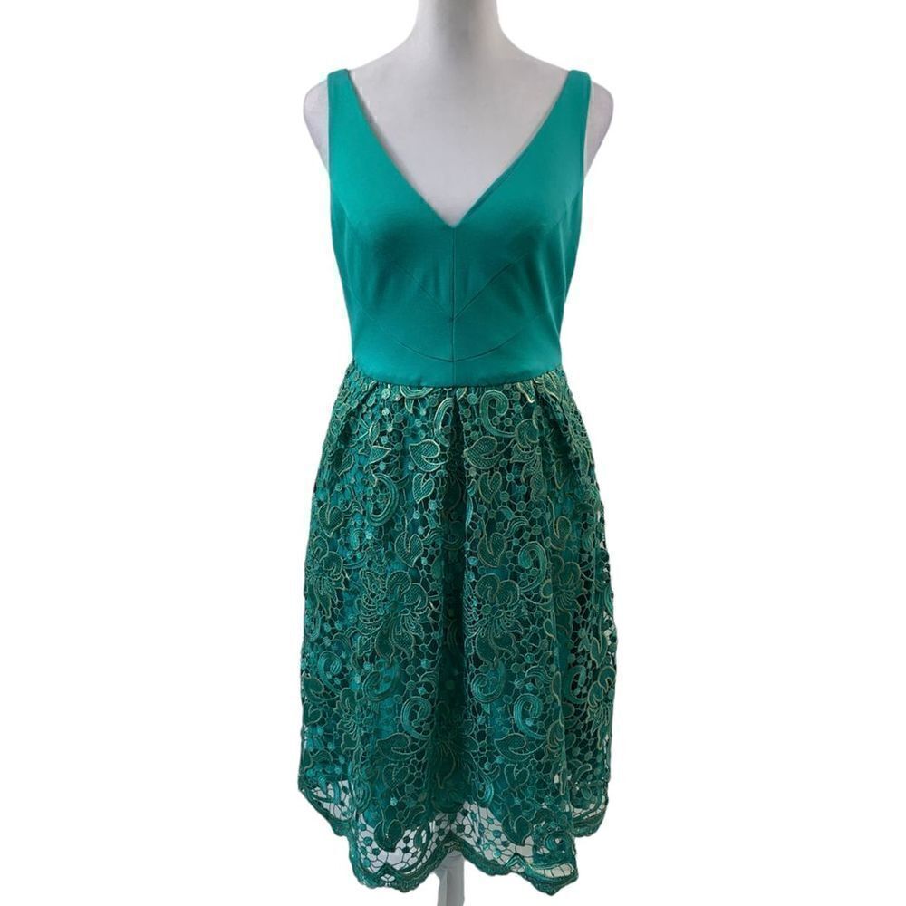 Eva Franco Anthropologie Green Lacy Dress Size 2